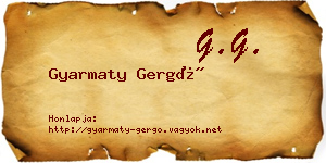 Gyarmaty Gergő névjegykártya